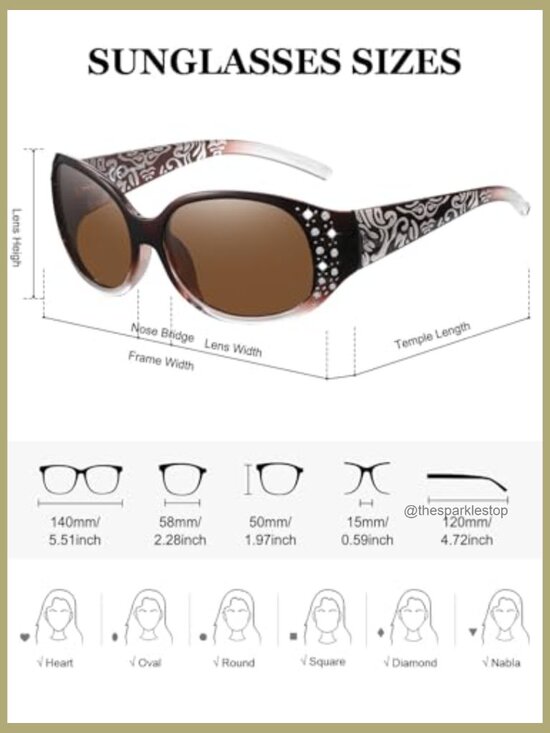 Polarized Wrap Around Sunglasses with Rhinestones UV400 Protection main image 4